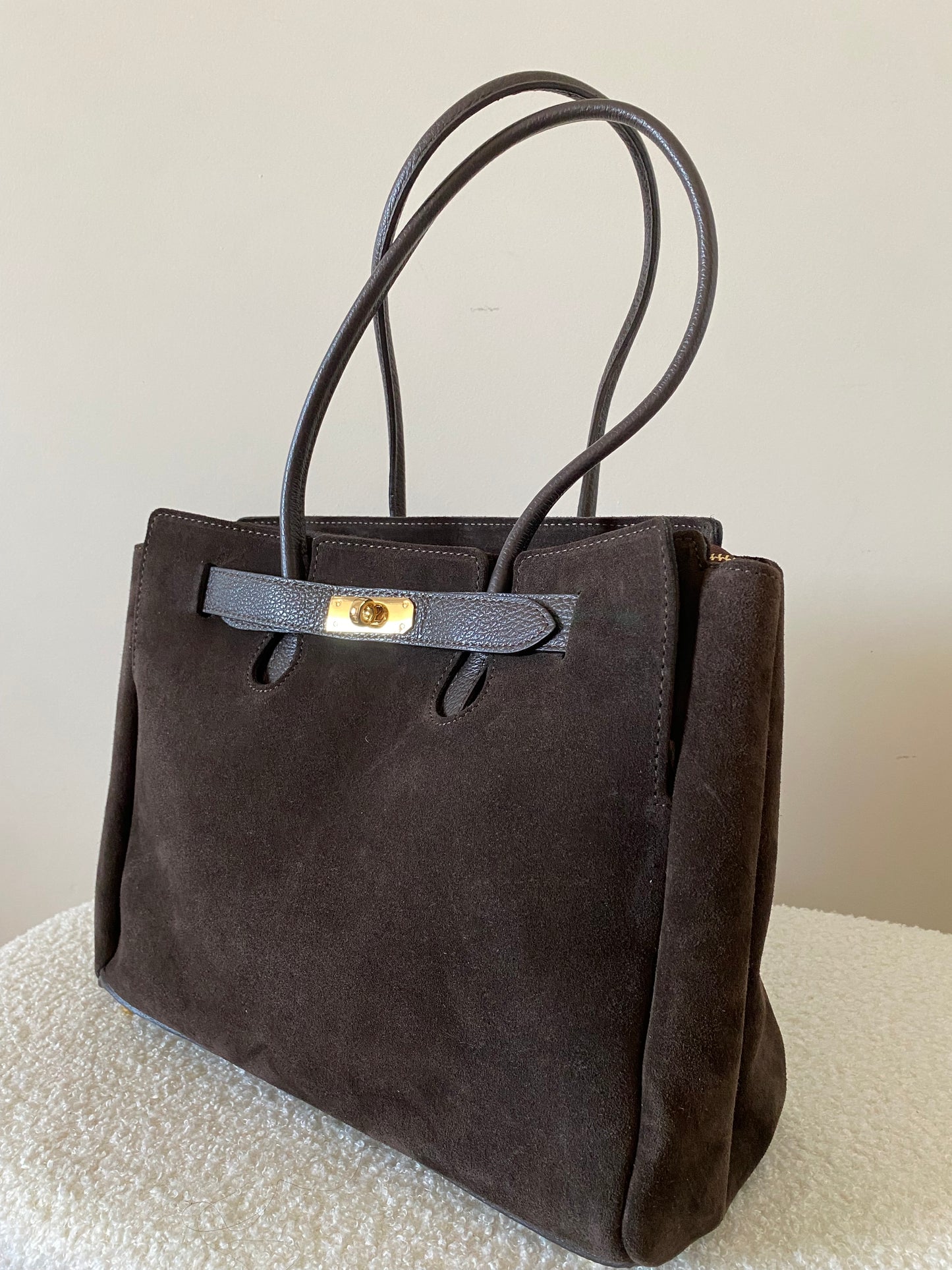 Sac Hailey en Cuir Suède marron