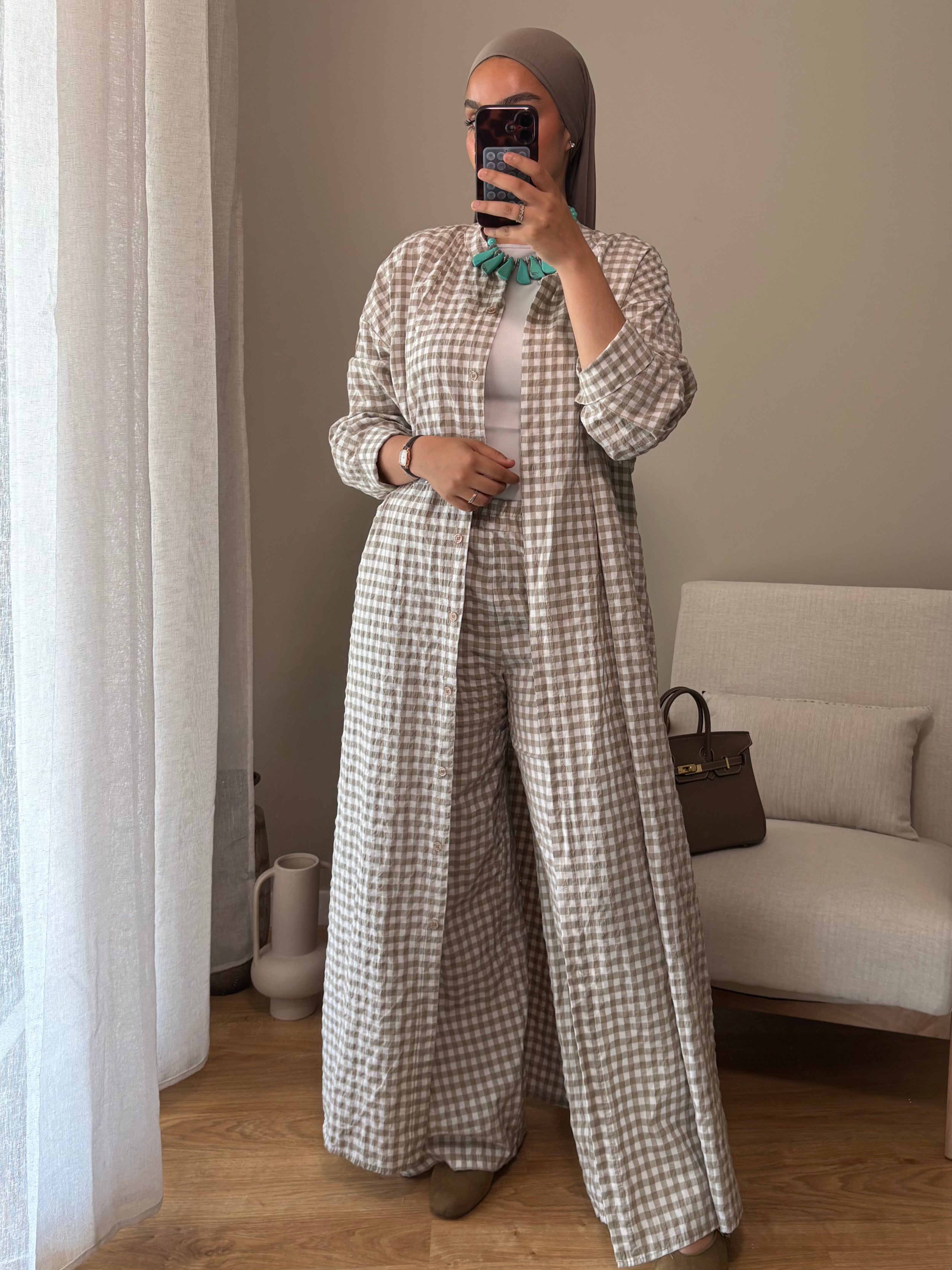Ensemble Vichy | Taupe