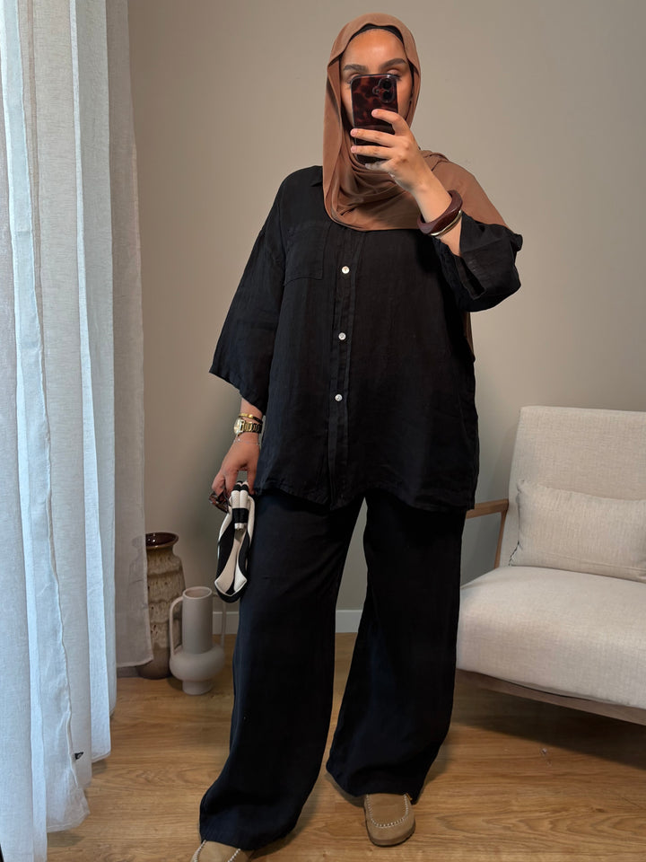 Ensemble 100% lin | Noir