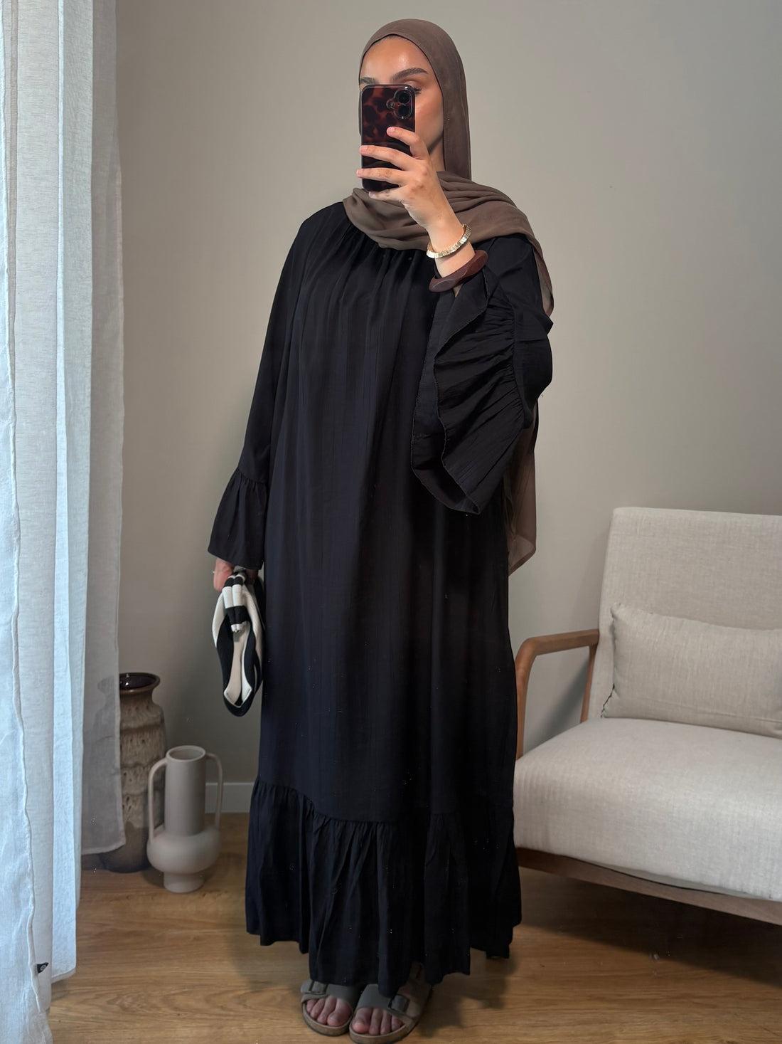 Robe à volant | Noire