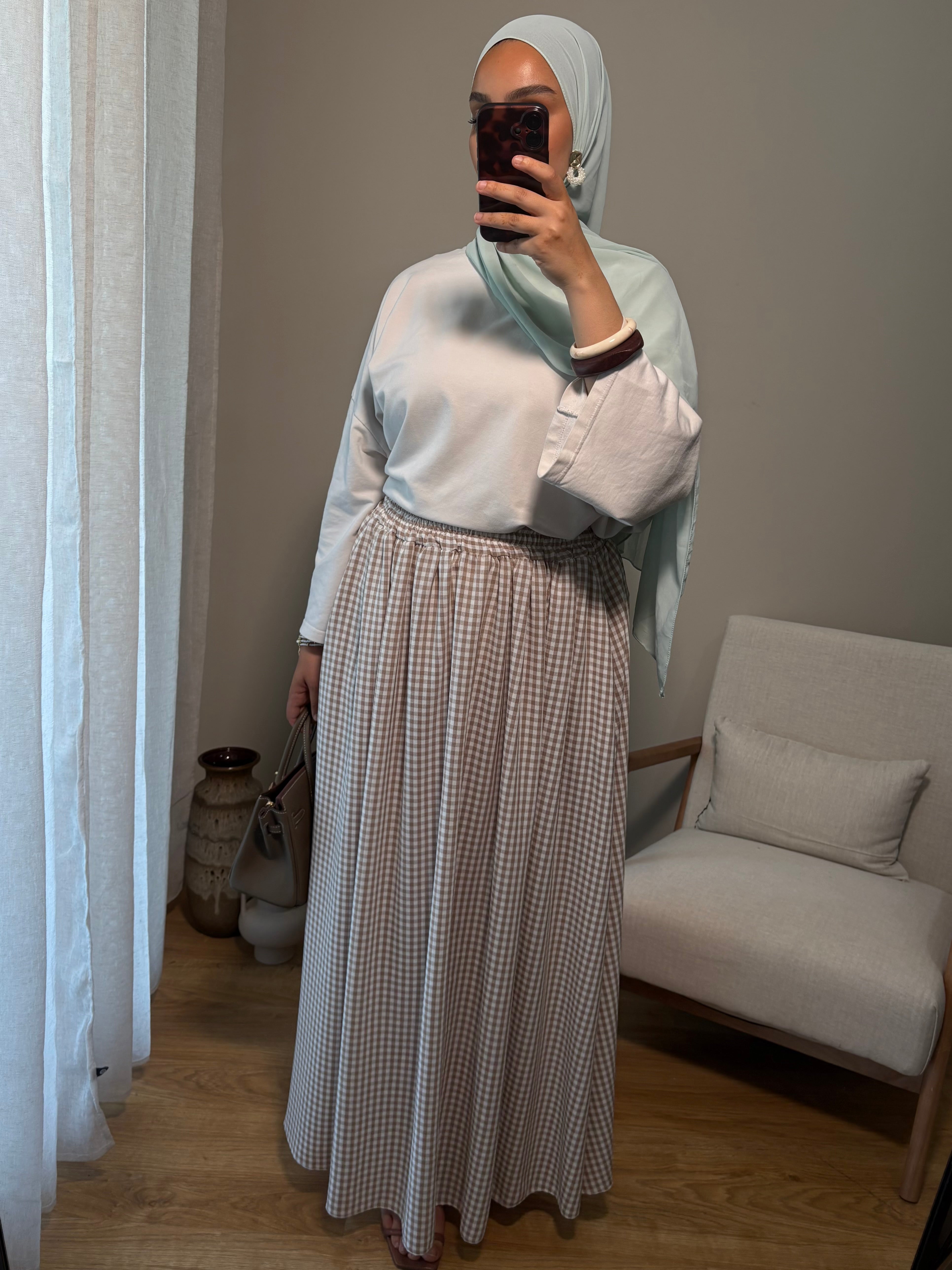Jupe Vichy | Beige