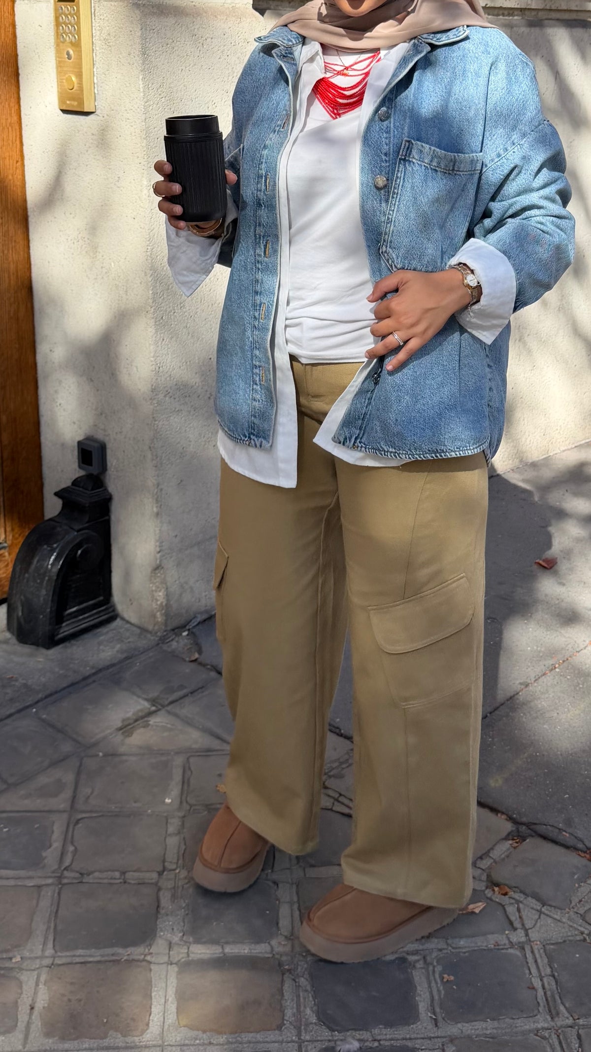 Pantalon cargo | Beige