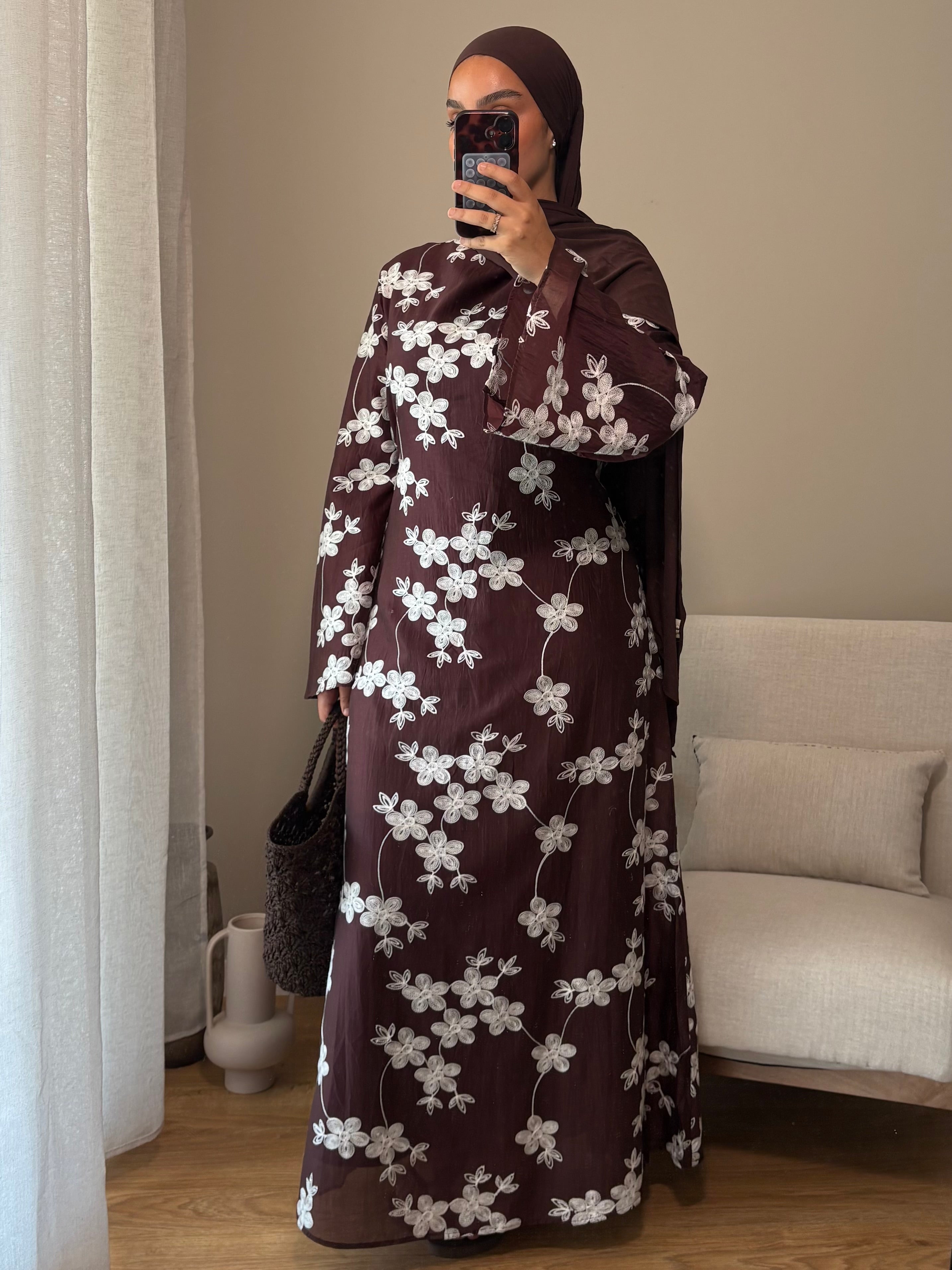 Robe Fleur | Marron