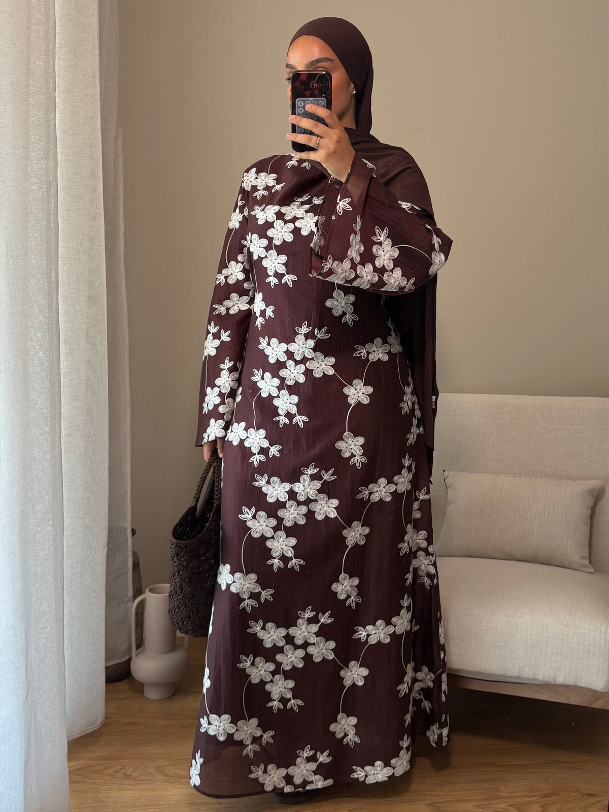 Robe Fleur | Marron